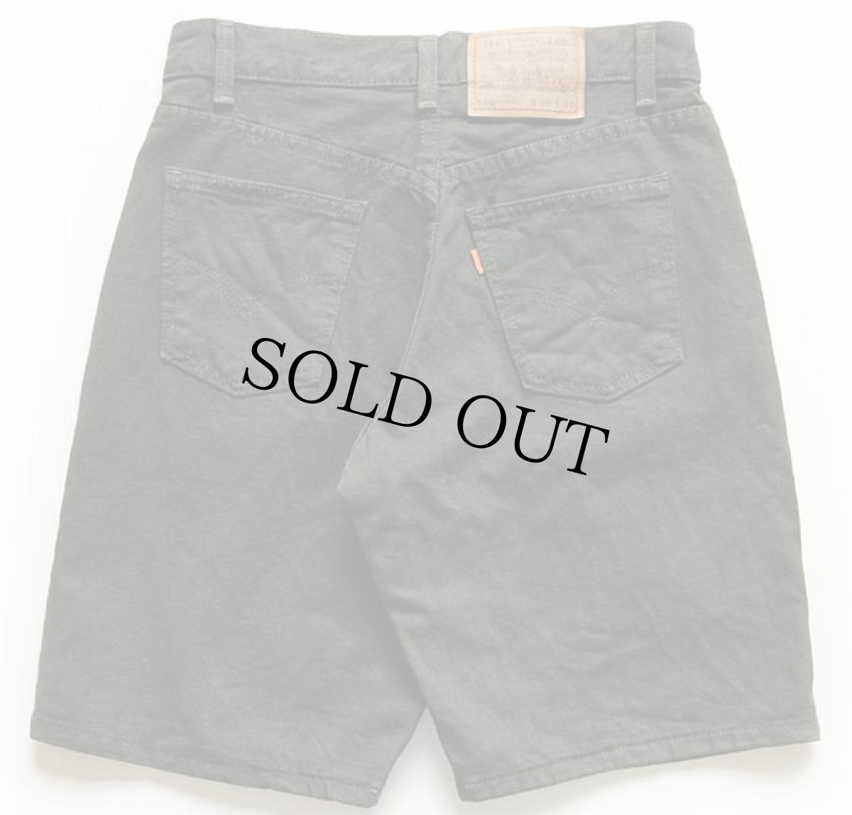 画像2: 90s USA製 Levi'sリーバイス 550 カラーデニム ショートパンツ 後染め 深緑 w29★72 ショーツ (2)