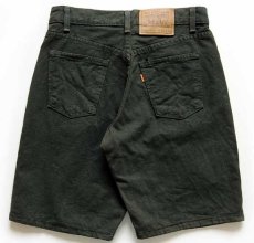 画像2: 90s USA製 Levi'sリーバイス 550 カラーデニム ショートパンツ 後染め 深緑 w29★72 ショーツ (2)