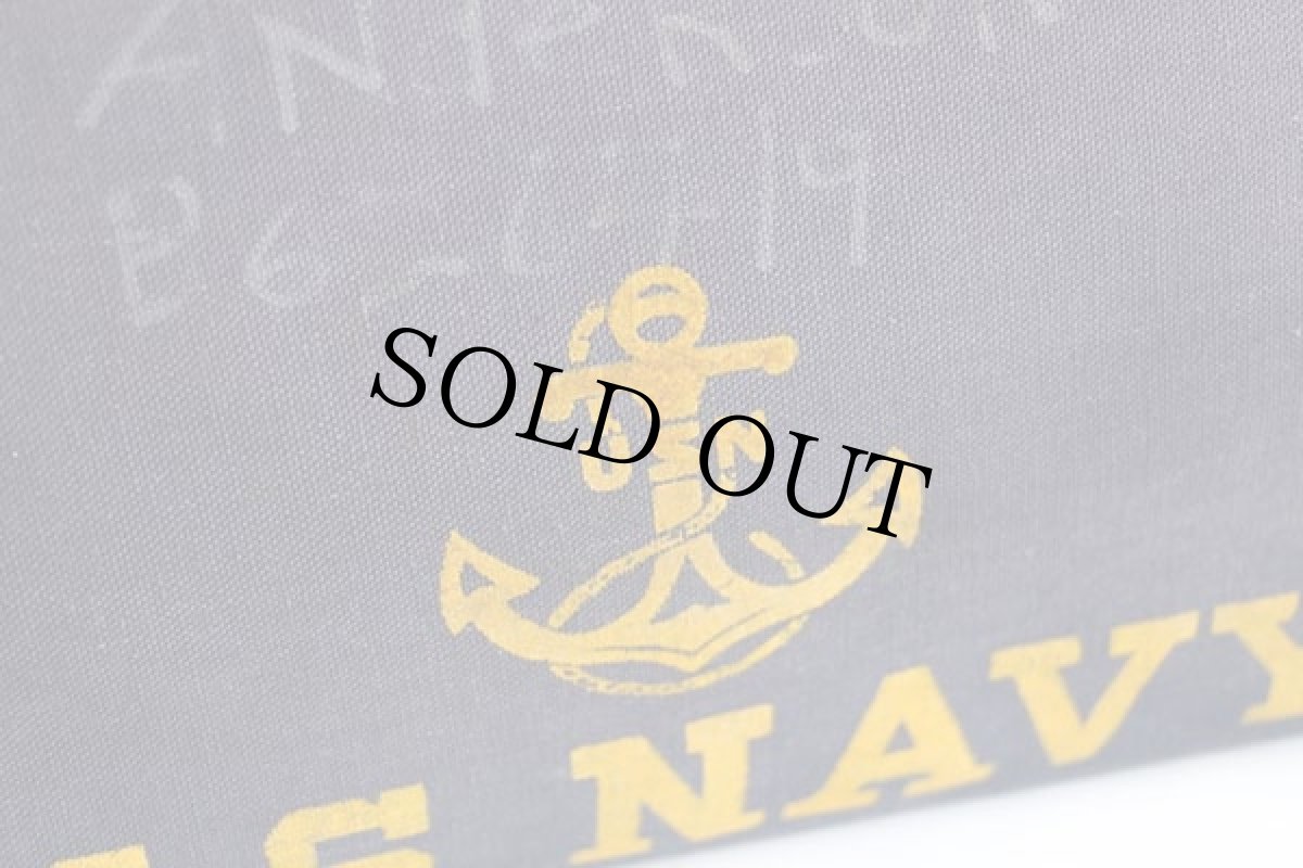 画像3: 50s 米軍 U.S.NAVY フロッキープリント ボストンバッグ ナス紺 フェード (3)