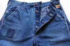 画像4: 50s PENNEY'S PAYDAY リメイク パッチワーク リペア インディゴ デニム ペインターパンツ w36 (4)
