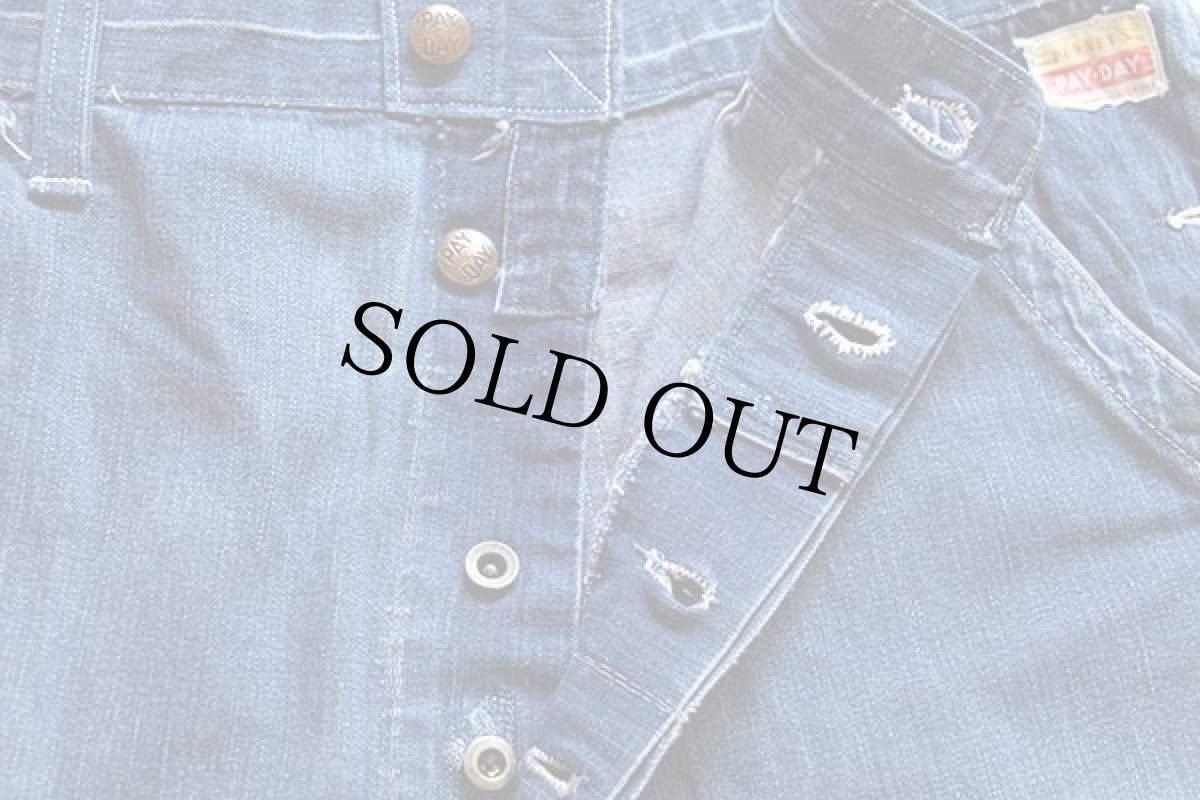 画像6: 50s PENNEY'S PAYDAY リメイク パッチワーク リペア インディゴ デニム ペインターパンツ w36 (6)