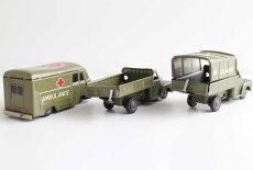 画像2: 60s 日本製 U.S.ARMY トラック AMBULANCE ブリキ ミニカー 3台セット (2)