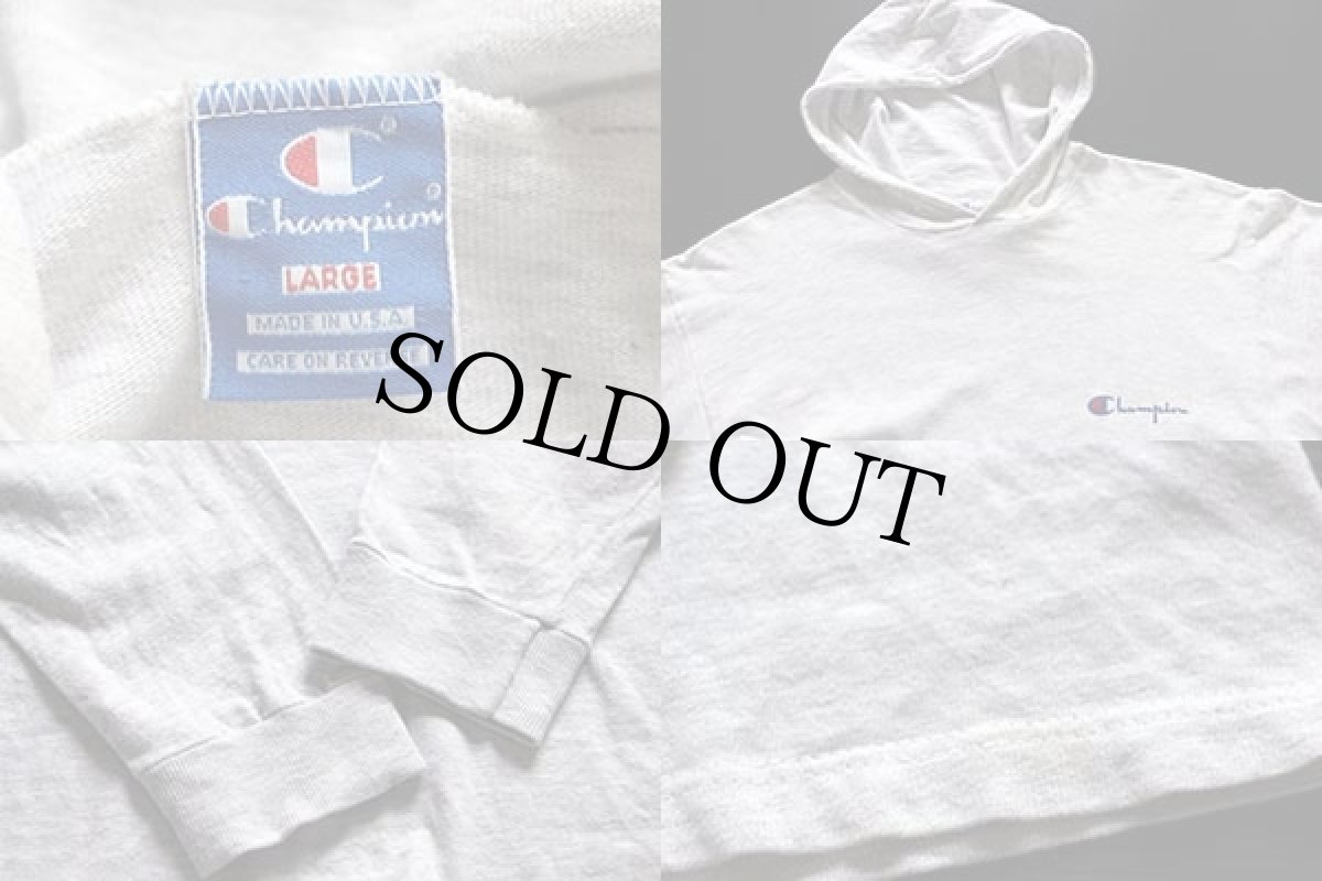 画像3: 90s USA製 Championチャンピオン ワンポイント カットソー パーカー 杢ライトグレー L (3)