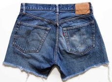 画像2: 60s LEVI'Sリーバイス 501 BIGE カットオフ デニム ショートパンツ w31★ショーツ (2)