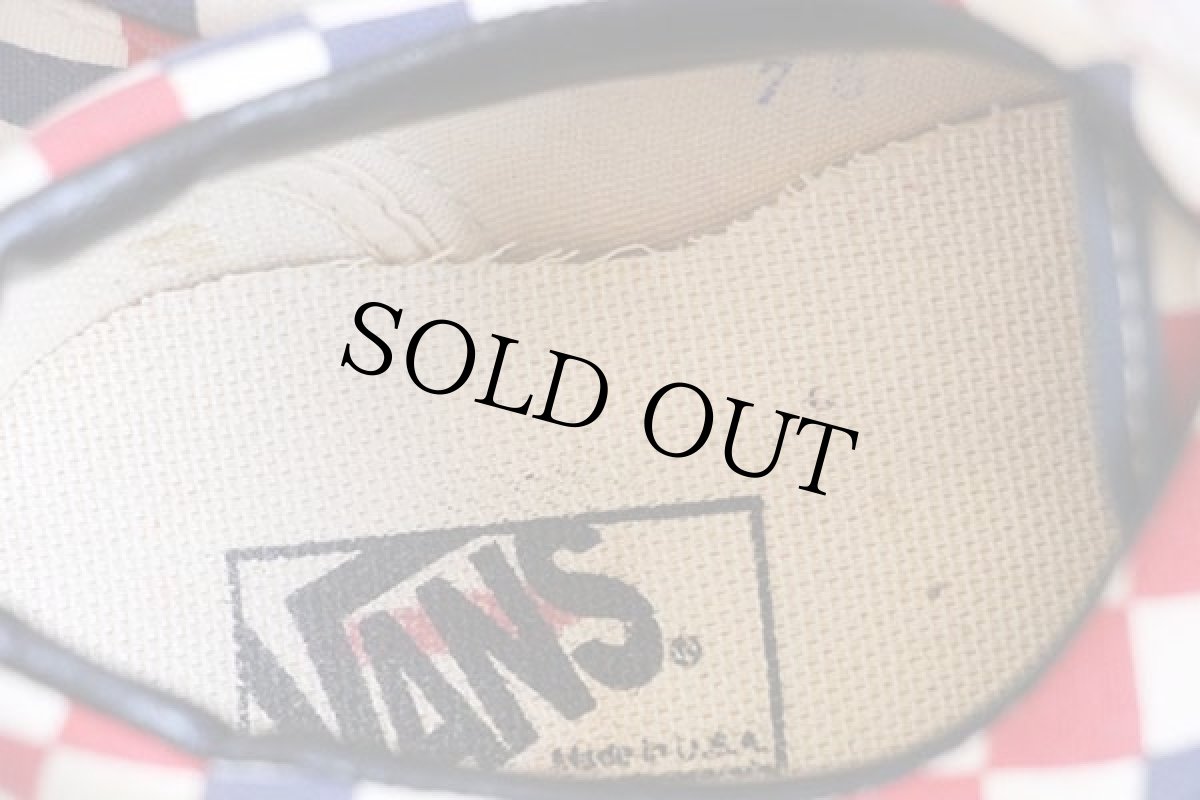 画像5: 90s USA製 VANSバンズ ERAエラ チェッカーフラッグ 紺×赤×白 7.5★スニーカー (5)