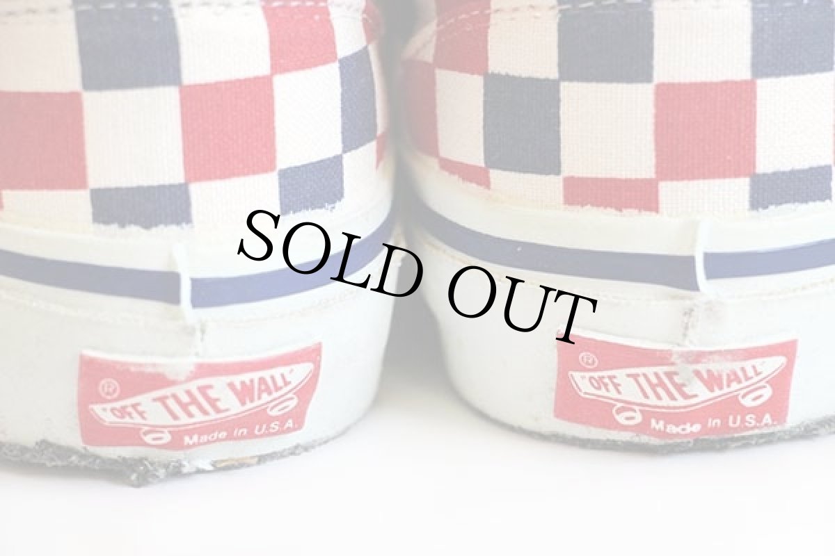 画像6: 90s USA製 VANSバンズ ERAエラ チェッカーフラッグ 紺×赤×白 7.5★スニーカー (6)