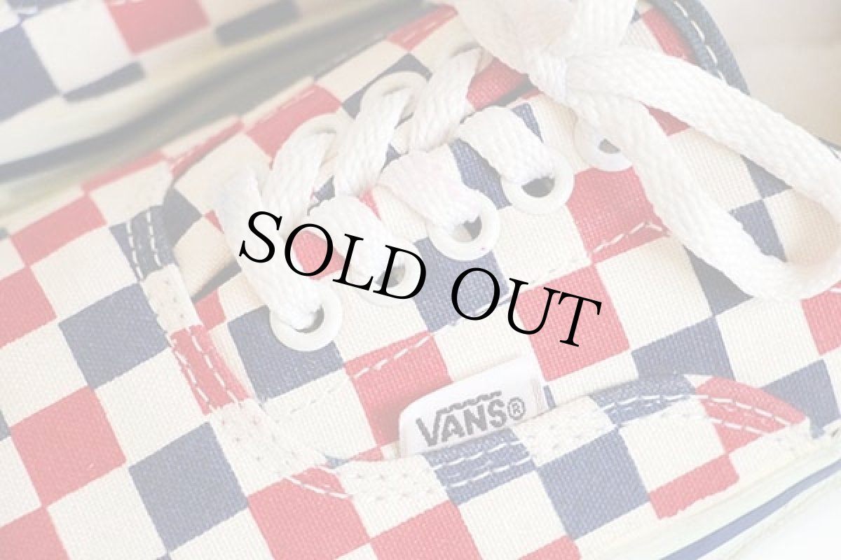 画像7: 90s USA製 VANSバンズ ERAエラ チェッカーフラッグ 紺×赤×白 7.5★スニーカー (7)