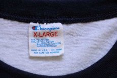画像3: 80s USA製 Championチャンピオン JCC MINNEAPOLIS 染み込みプリント リンガーTシャツ 白×紺 XL (3)