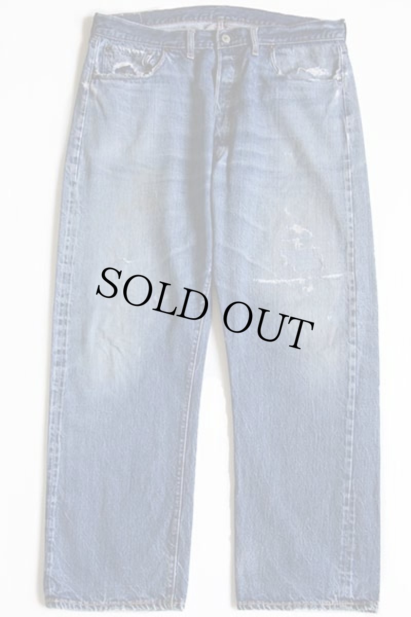 画像2: 60s LEVI'Sリーバイス 501 BIGE ダメージ デニムパンツ w38 (2)