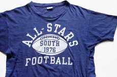 画像1: 70s USA製 Championチャンピオン ALL-STARS FOOTBALL コットンTシャツ 紺 M (1)