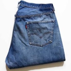 画像1: 60s LEVI'Sリーバイス 501 BIGE ダメージ デニムパンツ w38 (1)