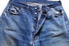 画像4: 60s LEVI'Sリーバイス 501 BIGE ダメージ デニムパンツ w38 (4)