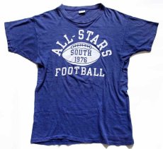 画像2: 70s USA製 Championチャンピオン ALL-STARS FOOTBALL コットンTシャツ 紺 M (2)