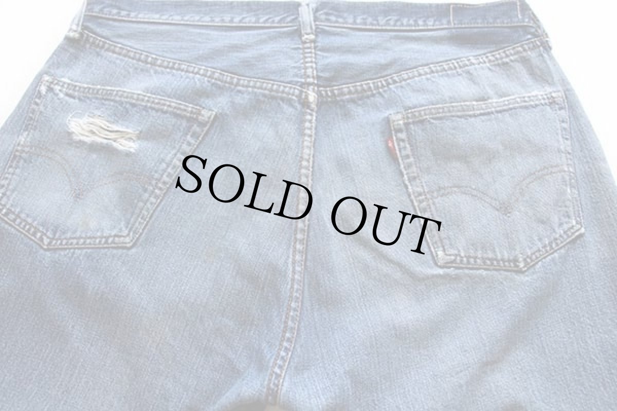画像5: 60s LEVI'Sリーバイス 501 BIGE ダメージ デニムパンツ w38 (5)