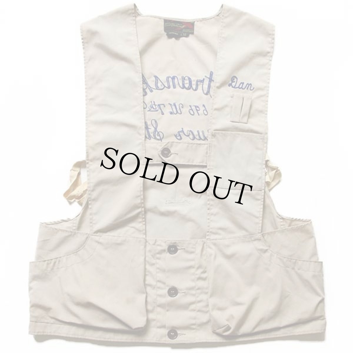 画像2: 60s 10-X チェーン刺繍 シューティングベスト ベージュ 42 (2)