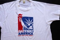 画像1: 80s USA製 GATEWAY AMERICA NEW YORK/NEW JERSEY 自由の女神 Tシャツ 白 XL (1)