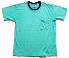 画像2: 90s USA製 GAPギャップ コットン ポケットTシャツ 後染め エメラルドグリーン S (2)