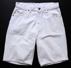 画像1: 90s USA製 Levi'sリーバイス 550 ホワイトデニム ショートパンツ w30★ショーツ (1)