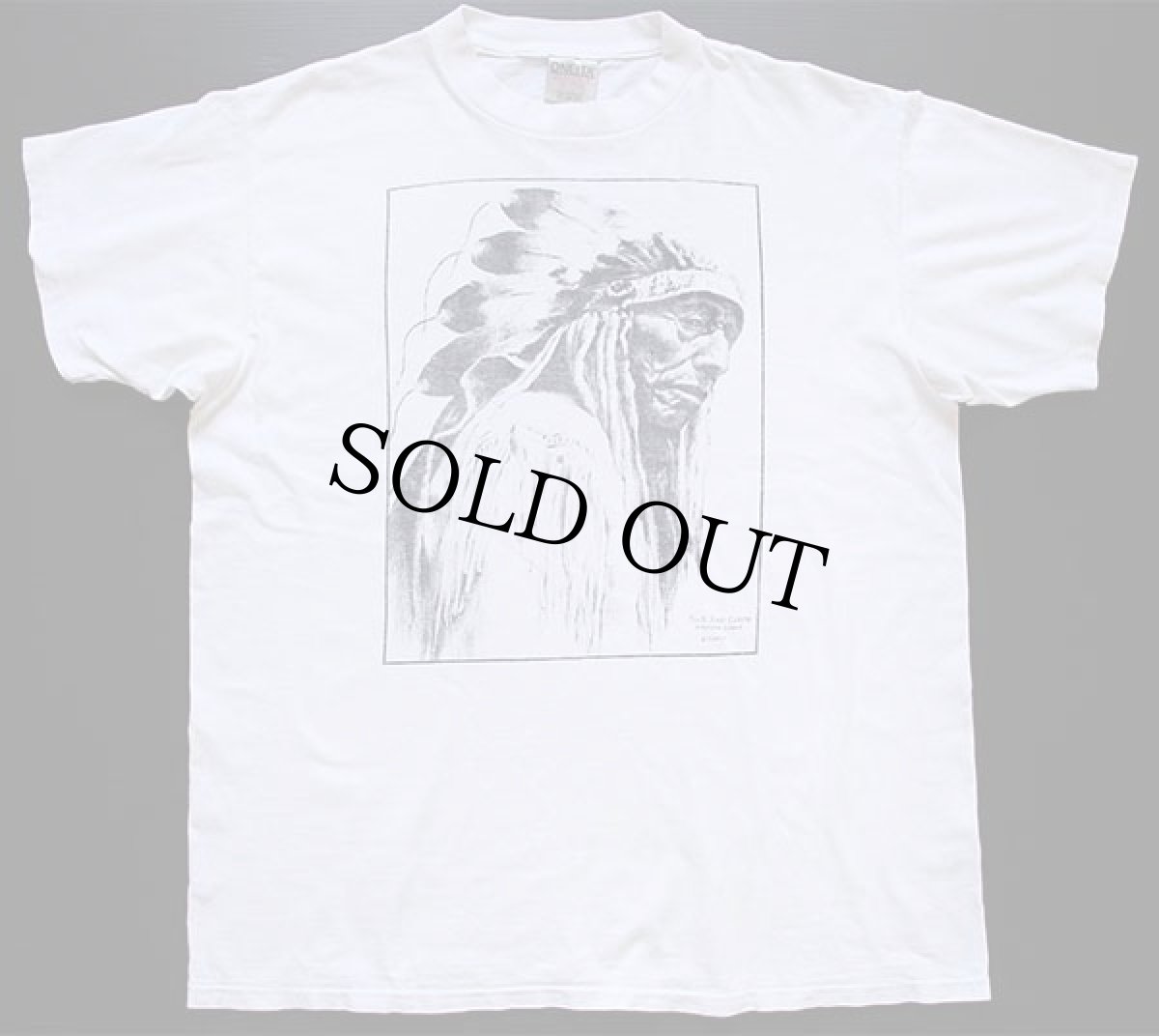 画像2: 90s ONEITA JACK RED CLOUD ネイティブ インディアン コットンTシャツ 白 XL (2)