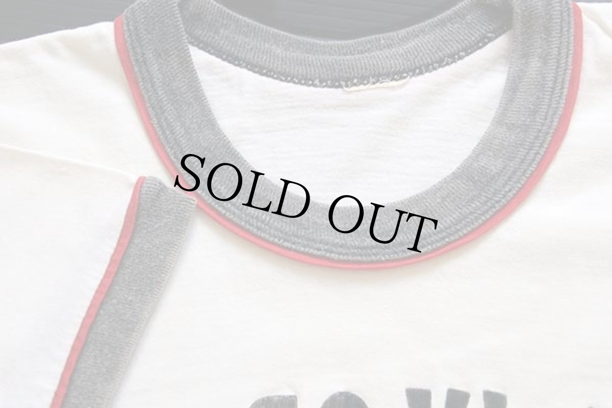 画像4: 80s WIS.GOJU-KAI KARATE-DO 剛柔流 空手道 フェルトプリント リンガーTシャツ ボロ 白×黒×赤 (4)