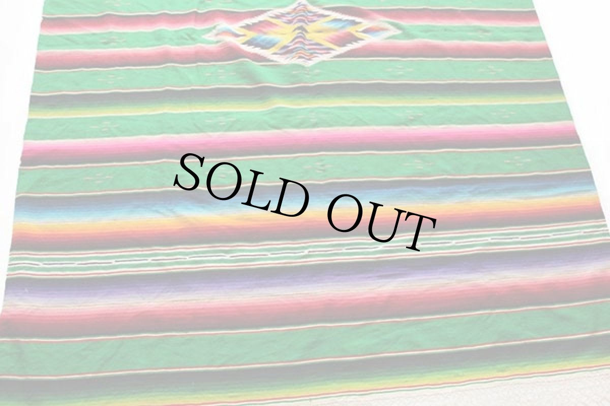 画像3: ビンテージ メキシカン ラグ サラペ 大判 (3)