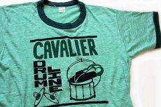 画像1: 70s Velva Sheen CAVALIER DRUM LINE リンガーTシャツ 杢グリーン (1)