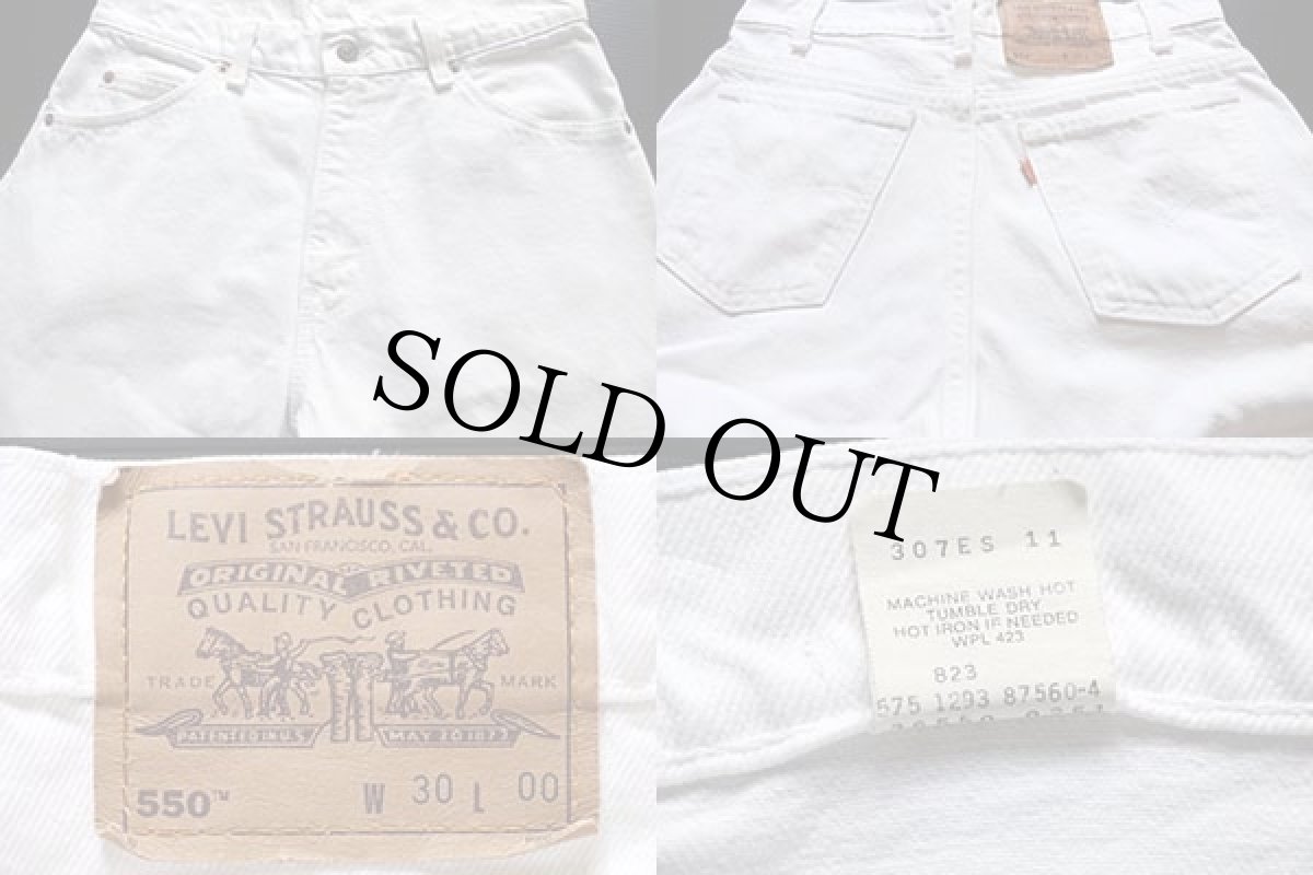 画像3: 90s USA製 Levi'sリーバイス 550 ホワイトデニム ショートパンツ w30★ショーツ (3)
