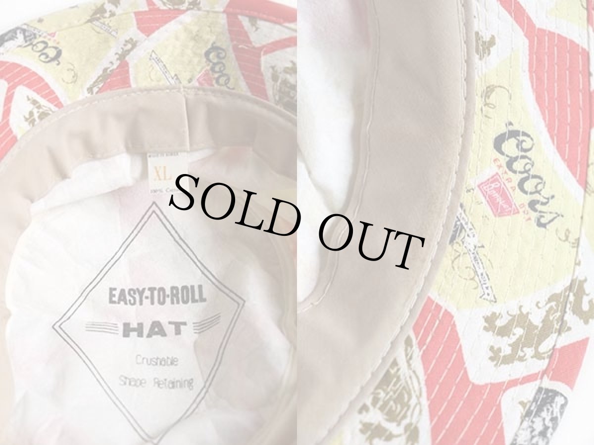 画像3: 70s EASY-TO-ROLL HAT Coors BEER 総柄 コットン バケットハット XL (3)