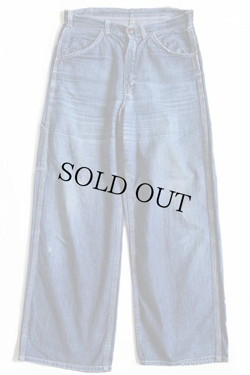 画像3: 50s UNKNOWN インディゴ デニム ペインターパンツ w30 (3)