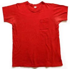 画像3: 70s USA製 UNIDOS EN LA LUCHA UNITED FARMWORKERS 染み込みプリント コットン ポケットTシャツ 赤 L (3)