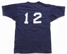 画像3: 70s USA製 mayo SPRUCE WANTAGH SEAFORD BASKETBALL 12 ナンバリング コットンTシャツ ナス紺 L (3)