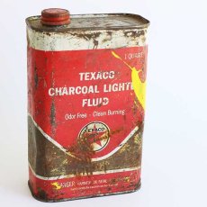 画像1: ビンテージ USA製 TEXACO CHARCOAL LIGHTER FLUID オイル缶 (1)