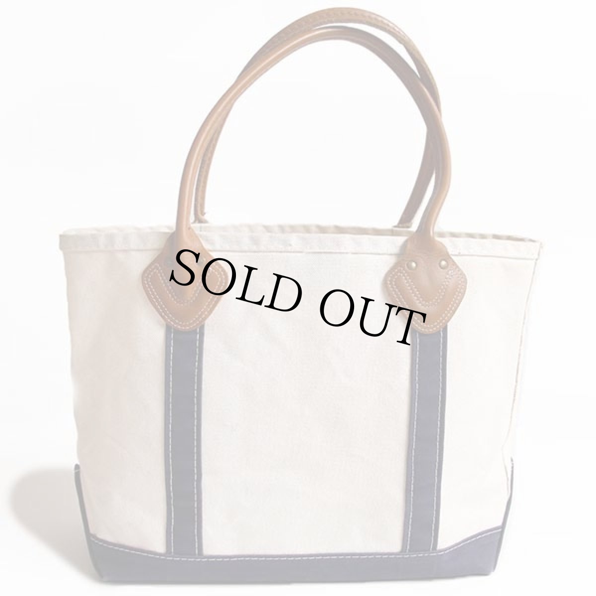 画像2: USA製 L.L.Bean BOAT AND TOTE レザーハンドル キャンバス トートバッグ 紺 M★ミディアム (2)