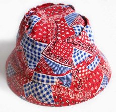 画像2: 70s EASY-TO-ROLL HAT バンダナ柄 総柄 コットン バケットハット (2)