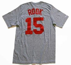 画像3: 90s USA製 Majestic Redbirds ROOK 15 両面パッチ付き ヘンリーネック Tシャツ 杢グレー L (3)