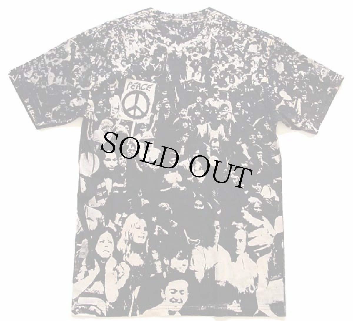 画像3: WOODSTOCKウッドストック風 PEACE オールオーバープリント Tシャツ 黒 M (3)