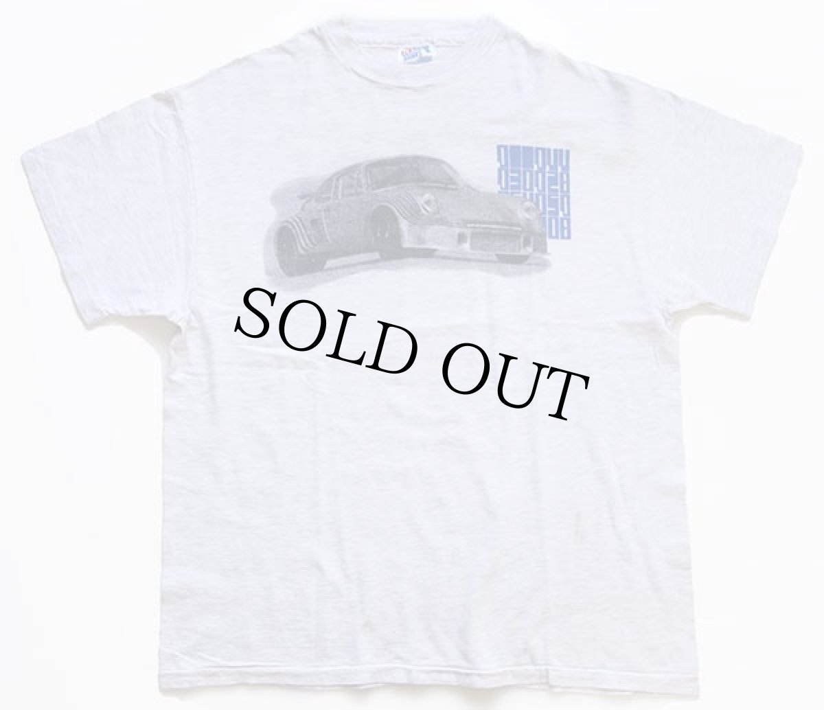 画像2: 90s USA製 Hanes ポルシェ RACING 両面プリント コットンTシャツ 杢ライトグレー L (2)