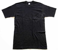 画像2: 70s JCPenney 無地 コットン ポケットTシャツ 黒 M (2)