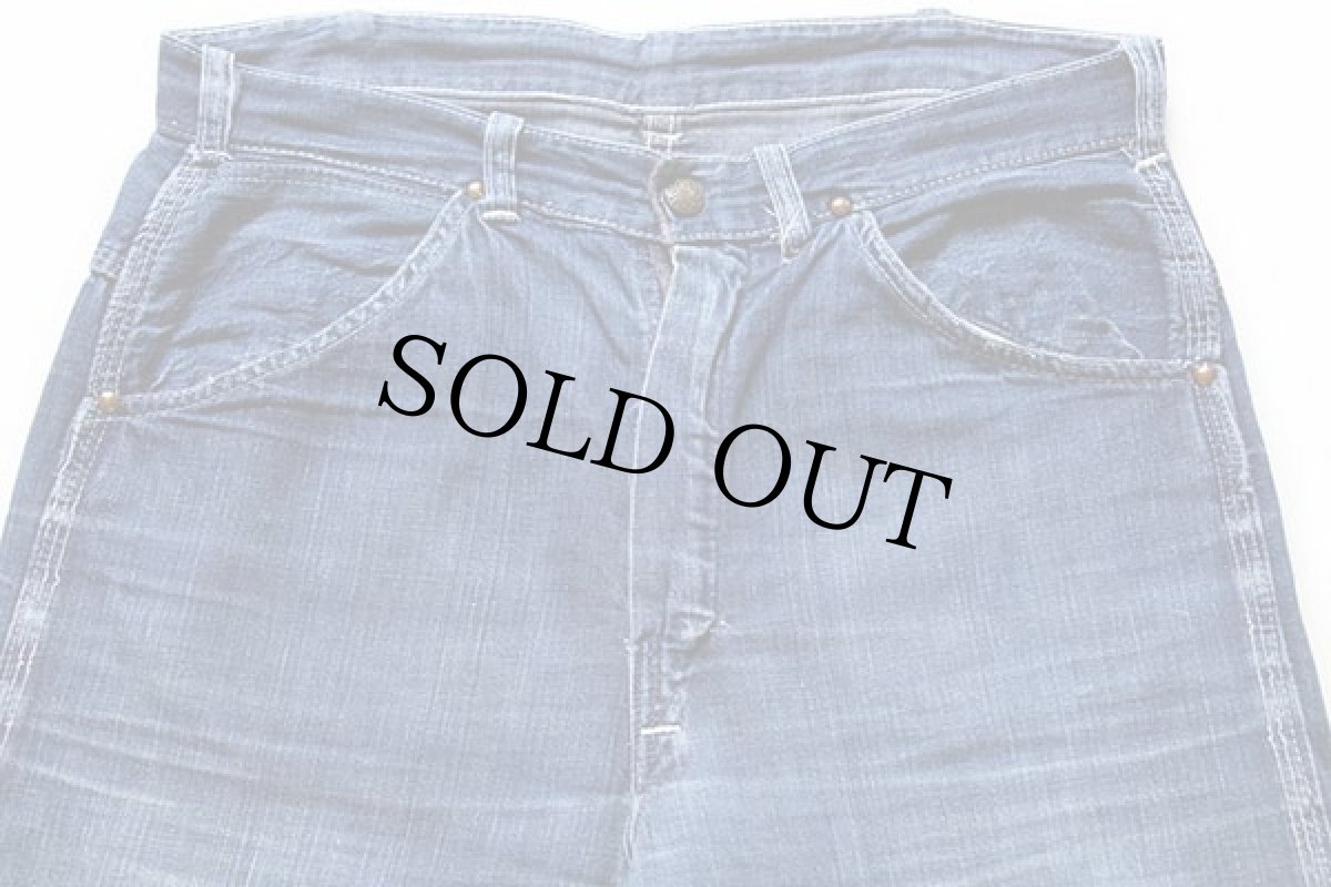 画像4: 50s UNKNOWN インディゴ デニム ペインターパンツ w30 (4)