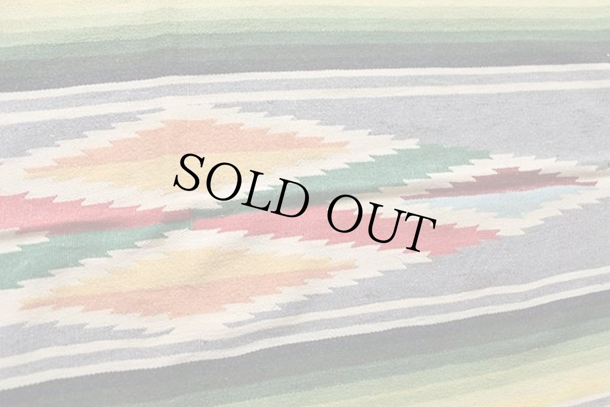 画像3: ビンテージ メキシカン ラグ サラペ 大判 (3)