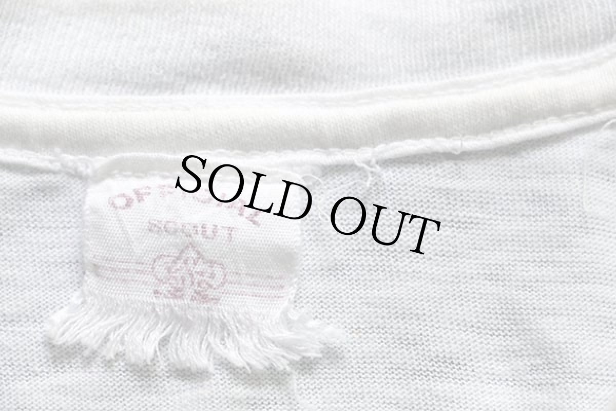 画像4: 60s BSA ボーイスカウト TUCKAHOE ORDER OF THE ARROW 染み込みプリント コットンTシャツ 白 (4)