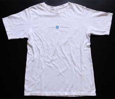 画像2: 00s patagoniaパタゴニア Beneficial T's LOTUS DESIGNS ロゴ 両面プリント オーガニックコットンTシャツ 白 S (2)