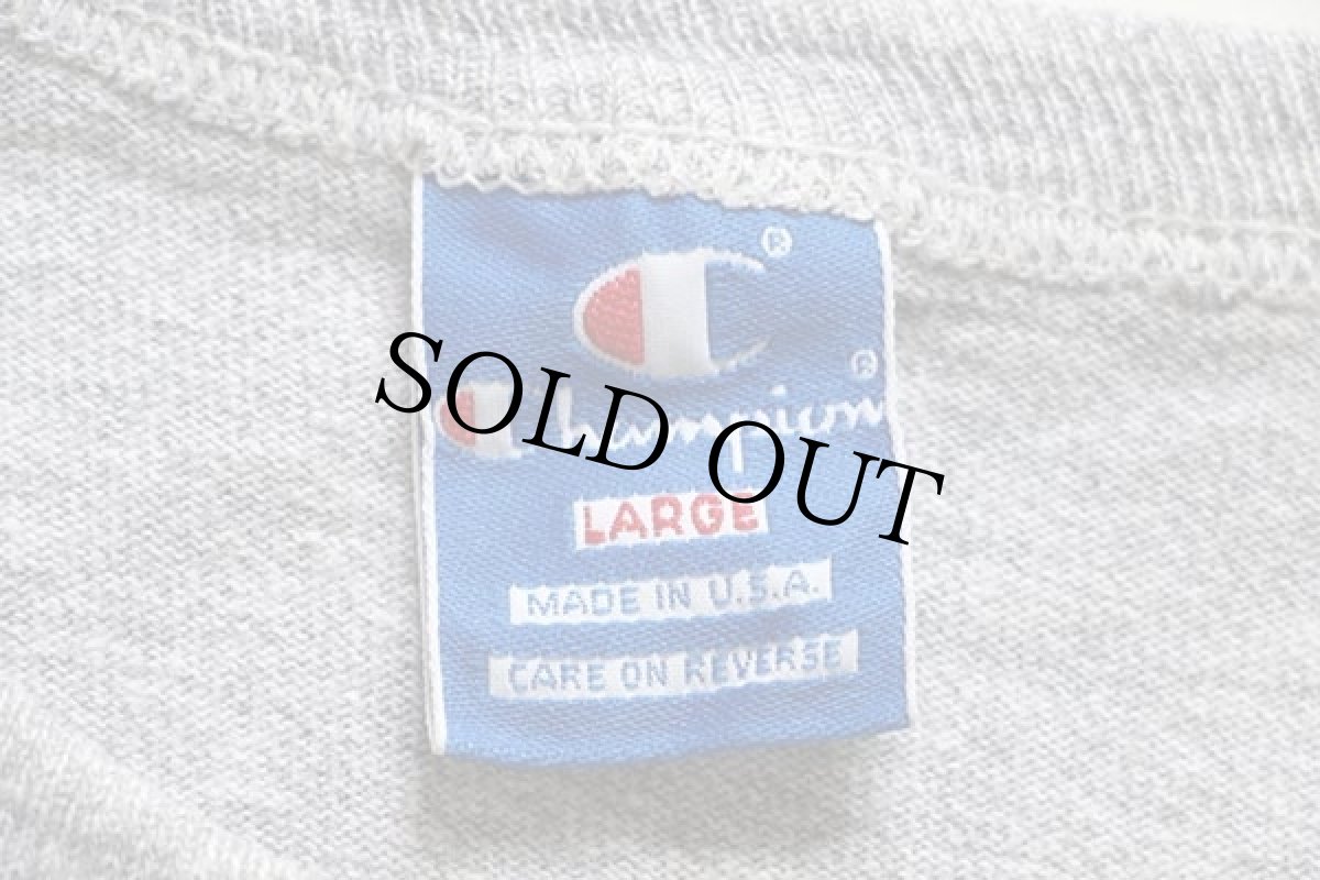 画像3: 90s USA製 Championチャンピオン NORTHWESTERN 染み込みプリント 88/12 Tシャツ 杢グレー L (3)