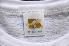 画像3: 70s USA製 RUSSELLラッセル OWOSSO 209 コットンTシャツ 白 M (3)