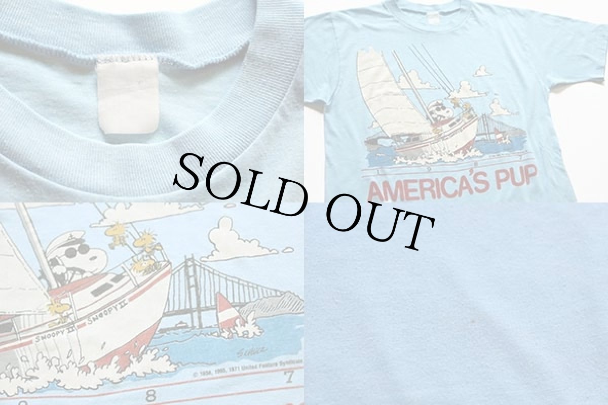画像4: 80s スヌーピー ウッドストック AMERICA'S PUP Tシャツ 水色 (4)