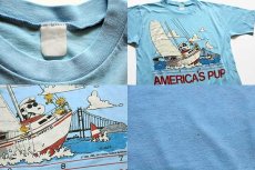 画像4: 80s スヌーピー ウッドストック AMERICA'S PUP Tシャツ 水色 (4)