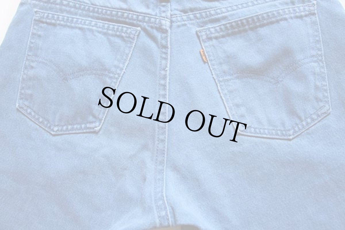 画像3: 90s USA製 Levi'sリーバイス 550 カットオフ カラーデニム ショートパンツ 青 w32★ショーツ (3)