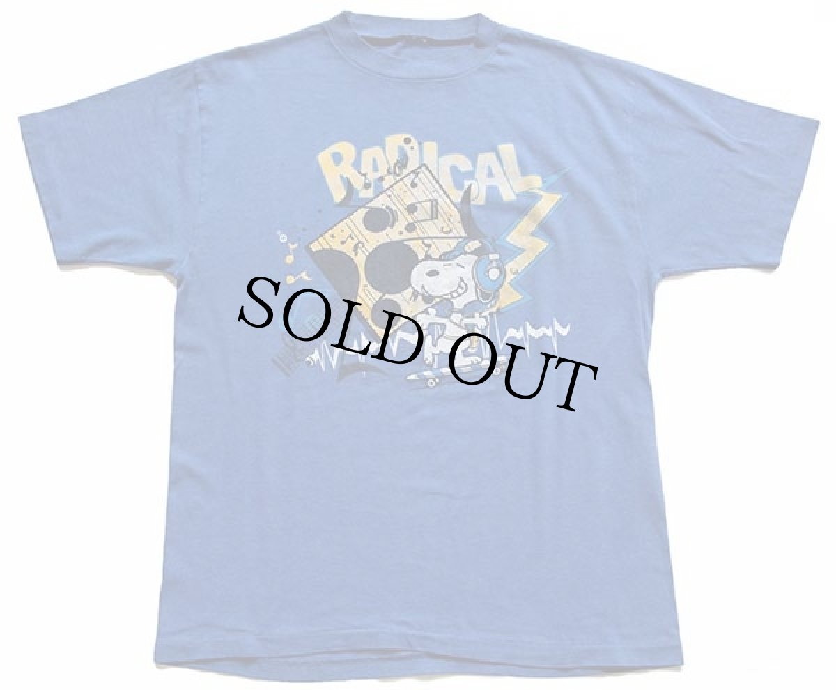 画像2: 80s スヌーピー RADICAL Tシャツ 青 (2)