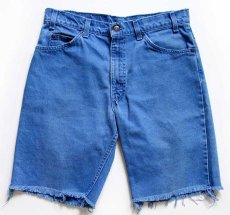 画像1: 90s USA製 Levi'sリーバイス 550 カットオフ カラーデニム ショートパンツ 青 w32★ショーツ (1)