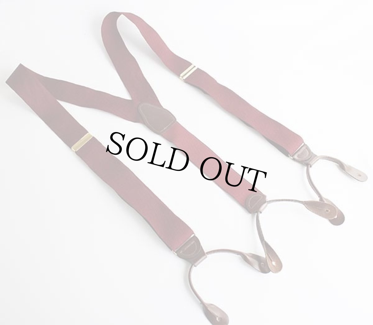 画像2: USA製 CLUB ROOM PELICAN USA 織り柄 ボタンタブ式 サスペンダー バーガンディ★31 (2)